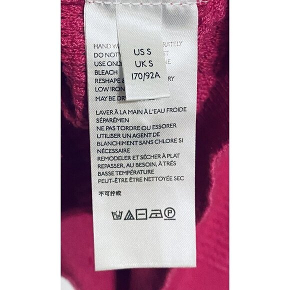 Anthropologie Sweater Womens Small Pointelle Knit 3/4 Sleeve Pink Cotton Boho - Picture 7 of 9